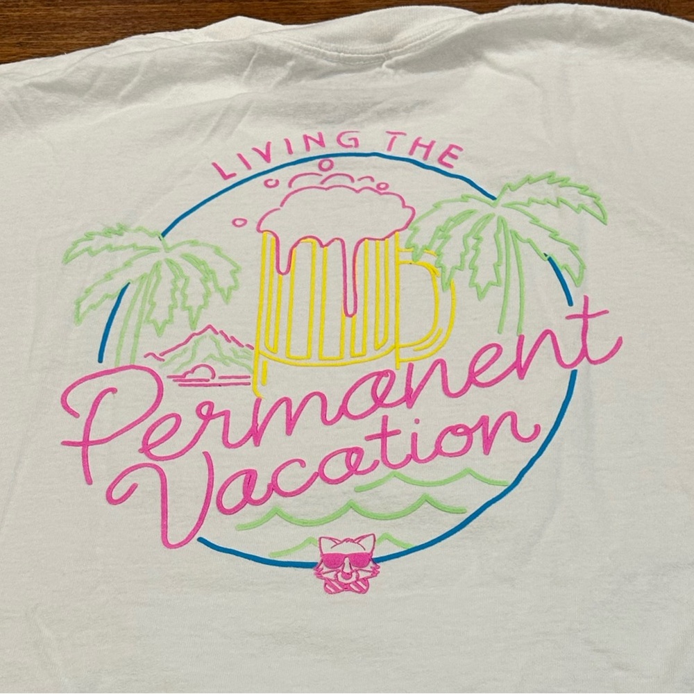 Party Pants Permanent Vacation T-Shirt, White, Size XL - Picture 5 of 5